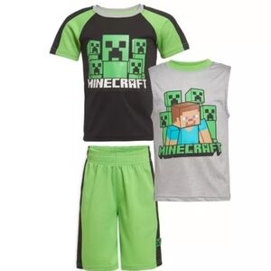 Minecraft Boys' T-Shirt and Shorts 3 Pc. Set Size 8 New With Tags